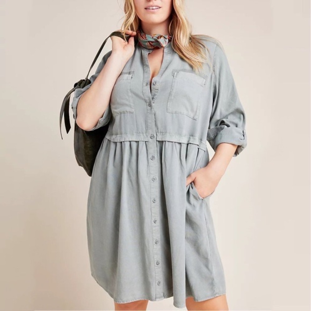 Anthropologie Cloth & Stone for AnthropologieLila Chambray Shirtdress Dress - Picture 2 of 11